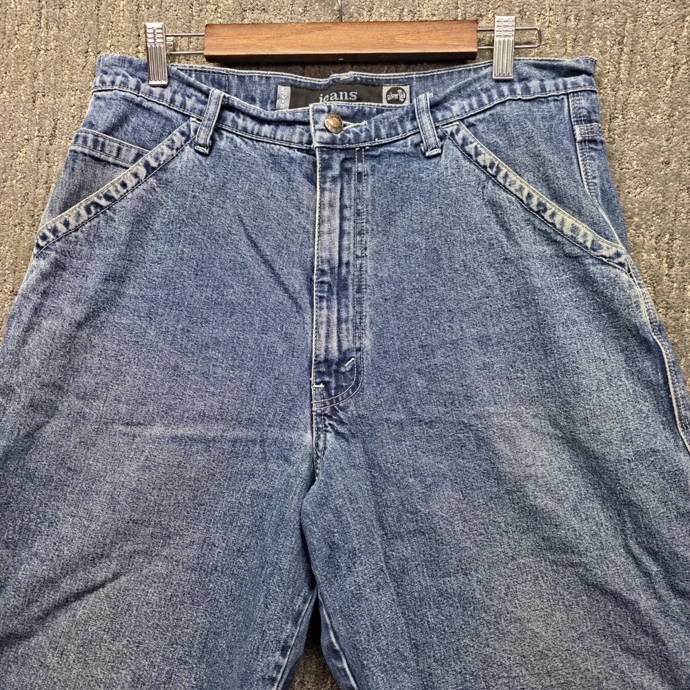 Vintage Levis SilverTab Carpenter Shorts Mens 34 Baggy Denim Blue 90s Y2K Skater